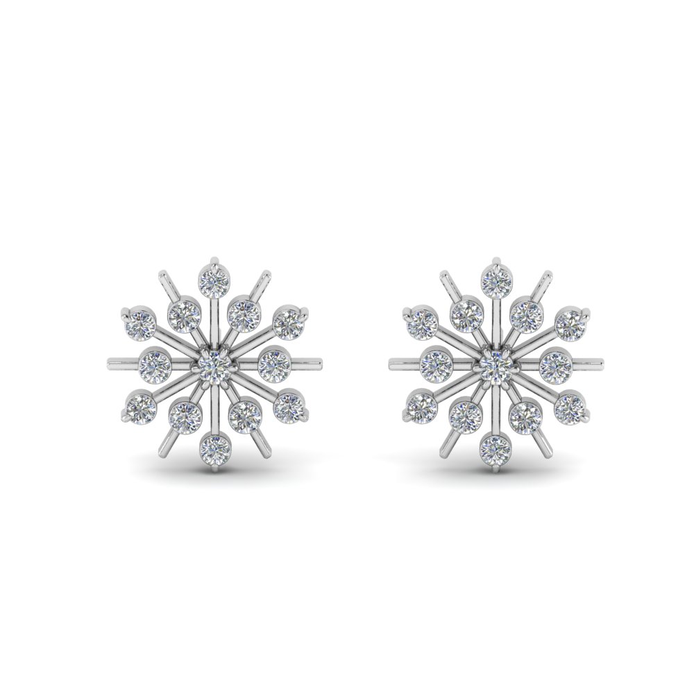 Diamond Snowflake Stud Earring