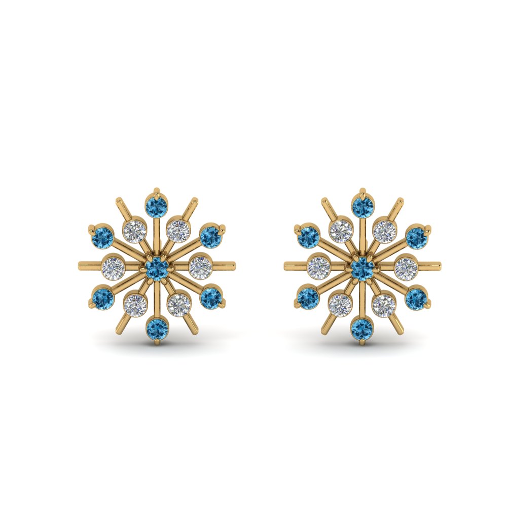 Jennie Kwon Pearl and White Round Diamond Snowflake Stud Earrings in 14k  Yellow Gold | Audry Rose