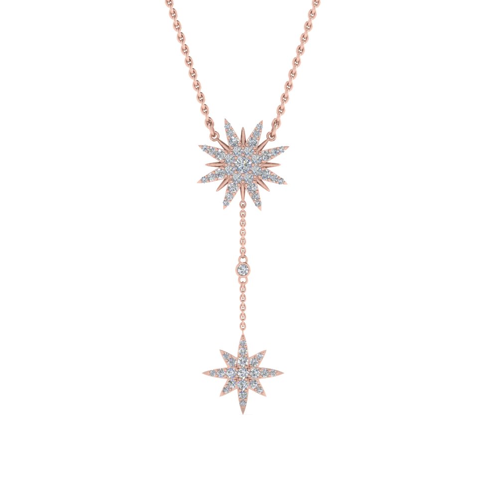 Diamond Star Drop Necklace
