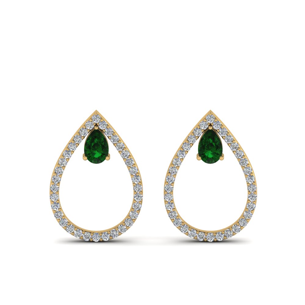 Teardrop May Emerald Stud Earring