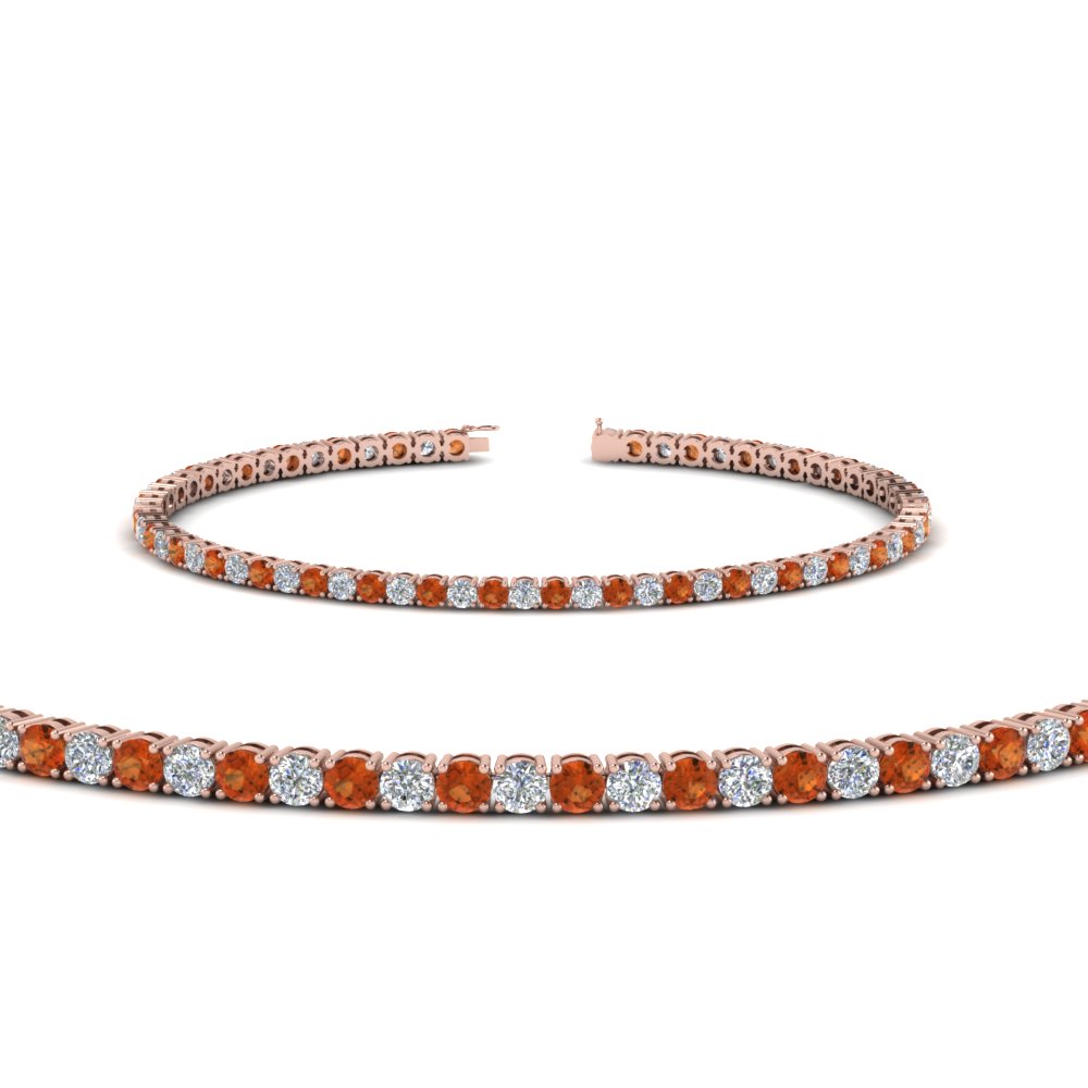 diamond tennis bracelet for women with orange sapphire (3 ctw.) in FDBRC8636 3CTGSAOR NL RG