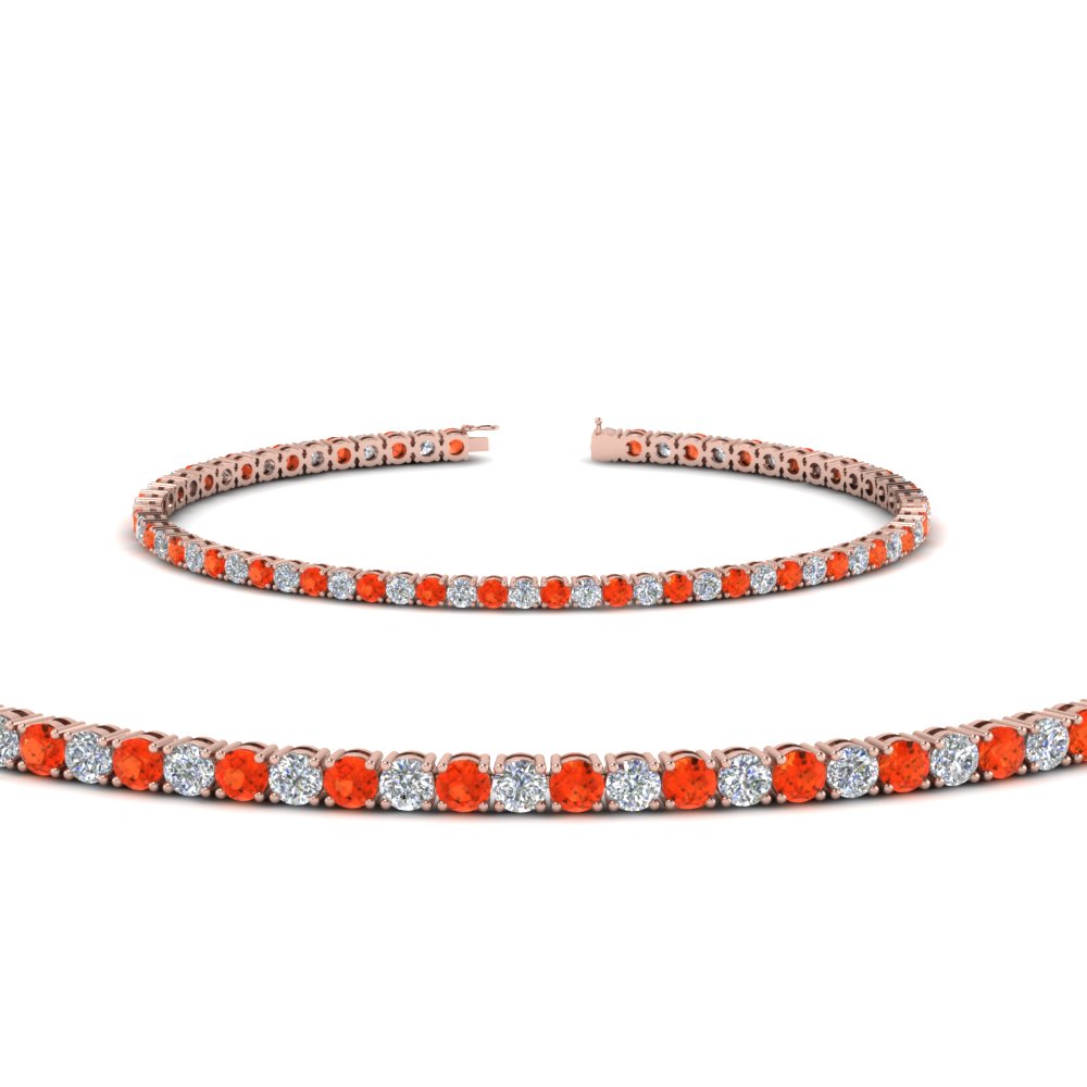 diamond tennis bracelet for women with orange topaz (3 ctw.) in FDBRC8636 3CTGPOTO NL RG