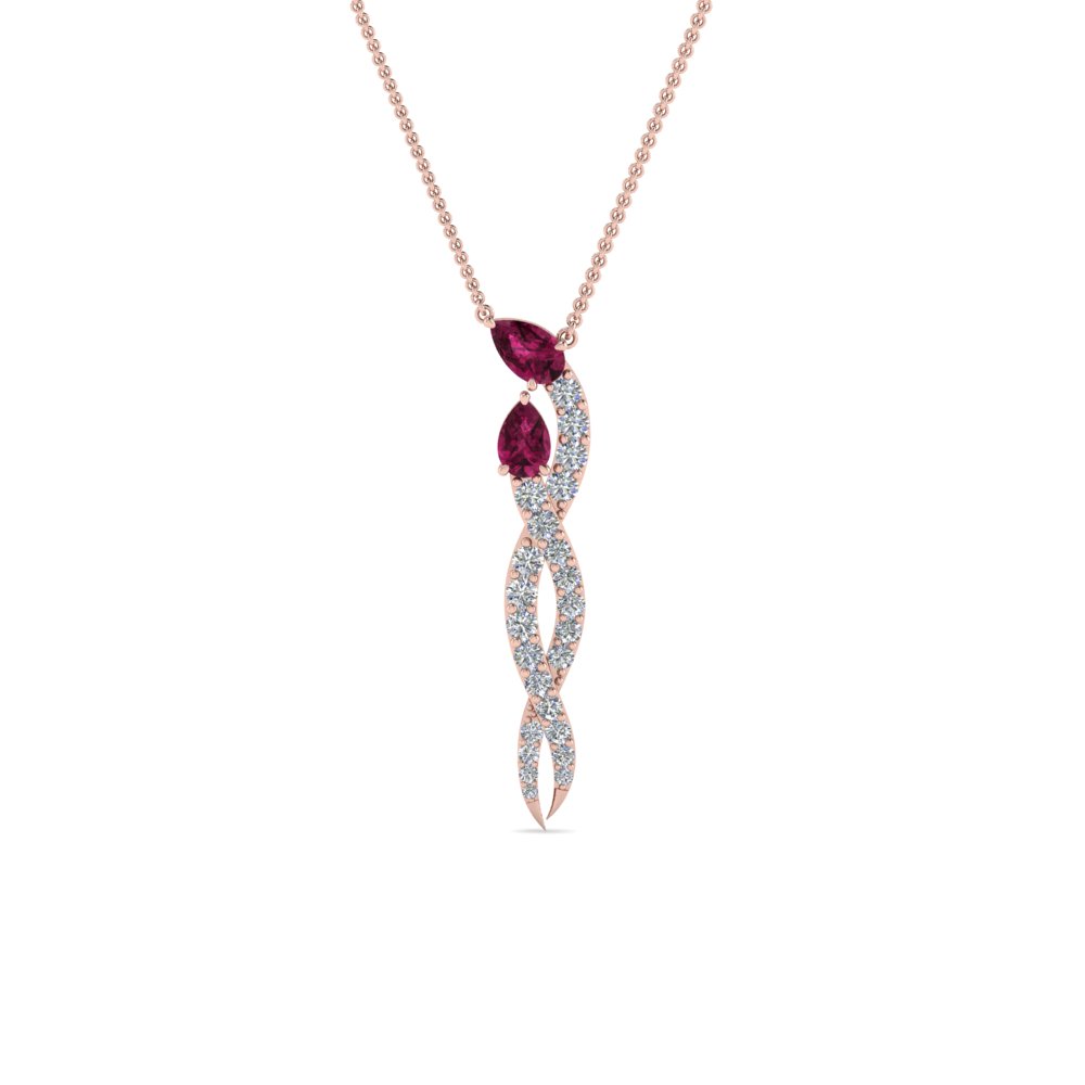 Pink Sapphire Twisted Snake Pendant