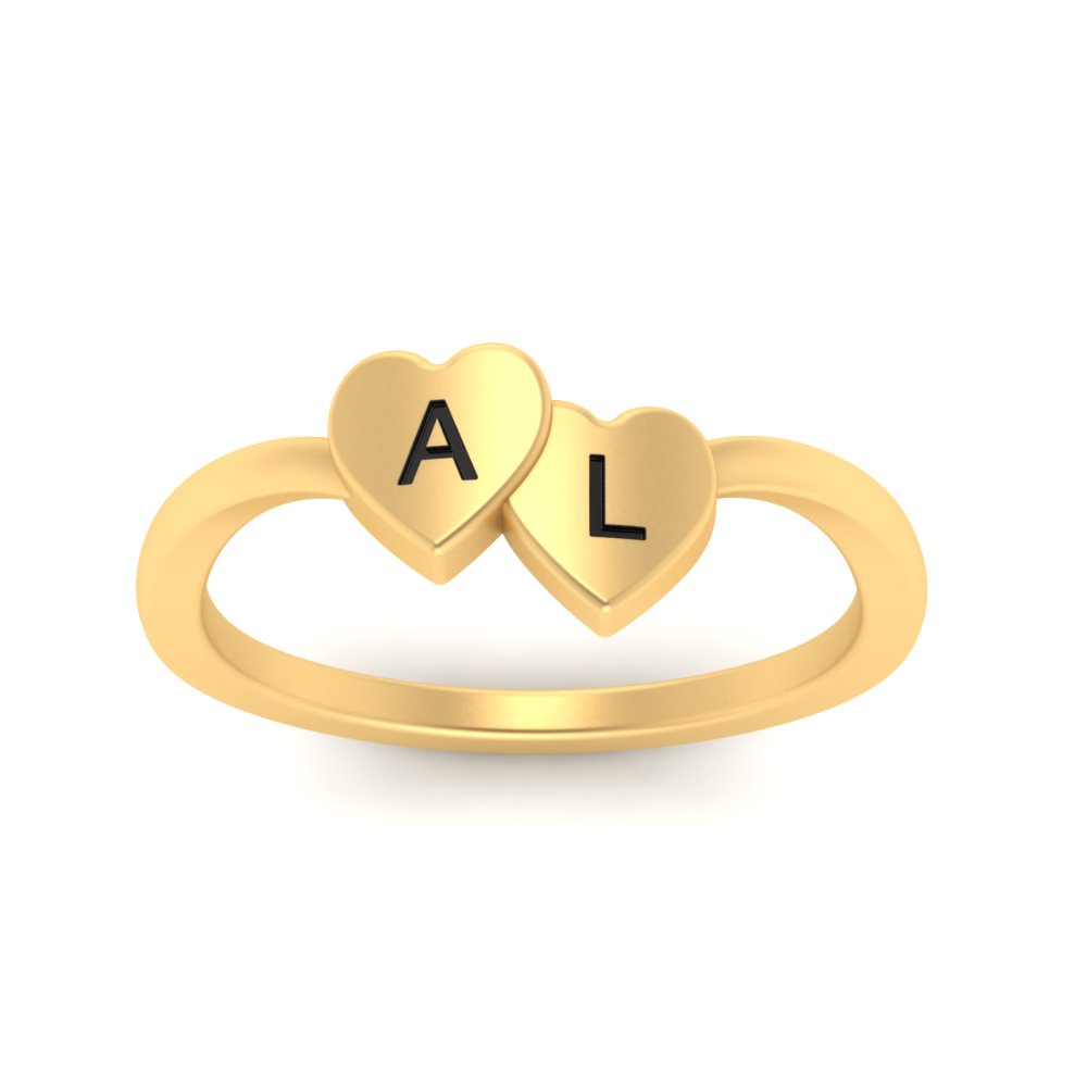 VISTOSO Genuine 14K 585 Yellow Gold Ring For Women Sparkling Diamond Double  Heart Ring Elegant Daily Wear Lovely Fine Jewelry - AliExpress
