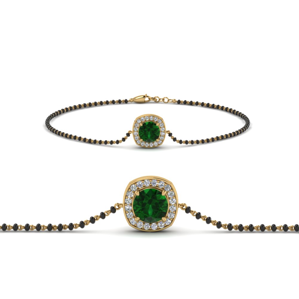 Emerald Gold Bracelet Mangalsutra