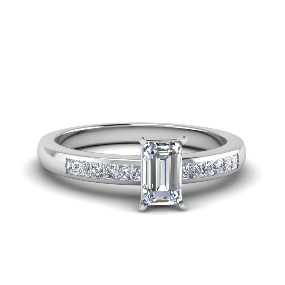 Multi Row Heart Shaped Diamond Engagement Ring In White Gold