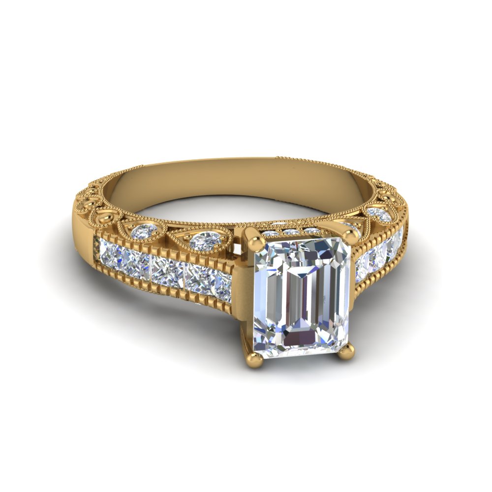 Emerald Cut Antique Engagement Ring