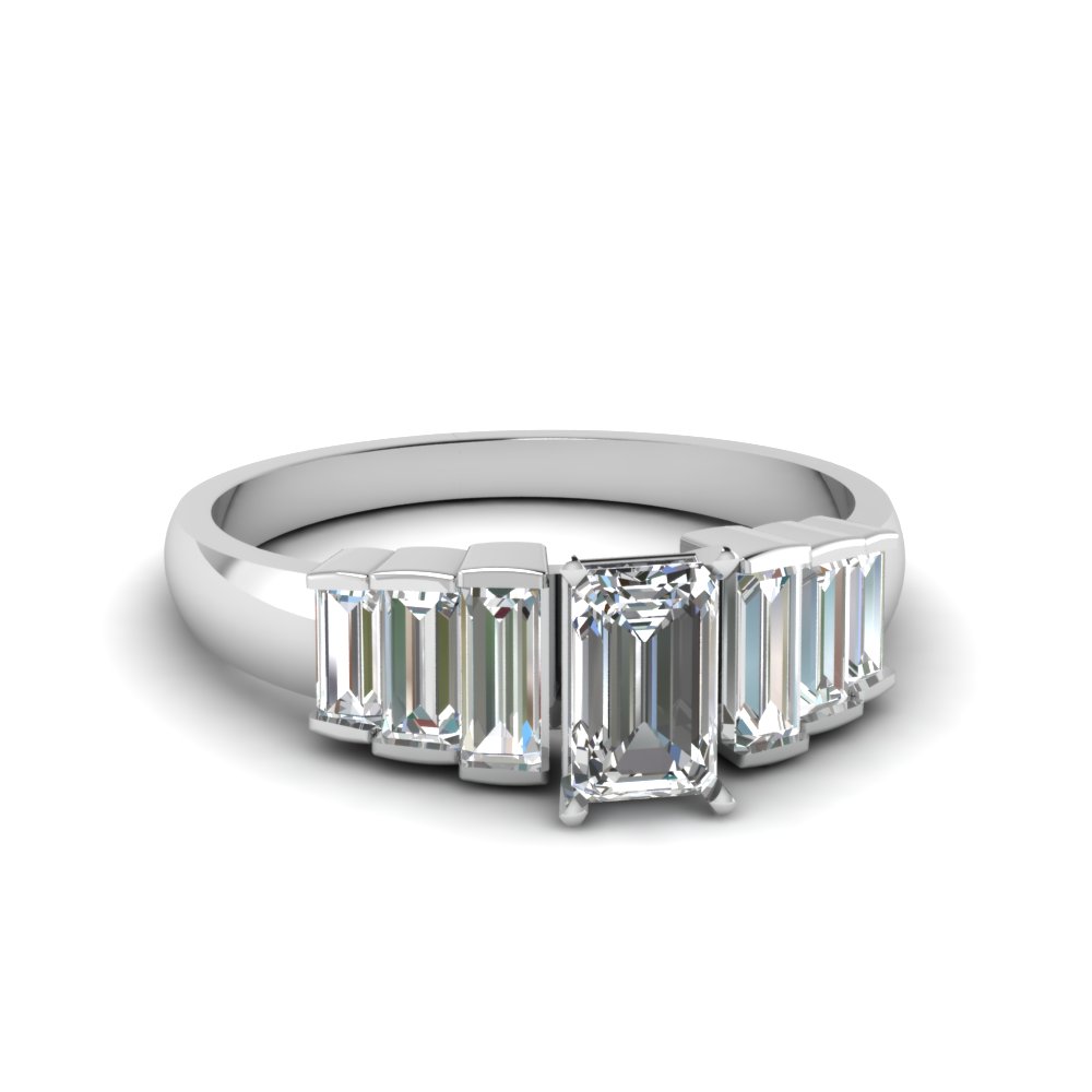 Baguette Diamond Accents 7 Stone Ring