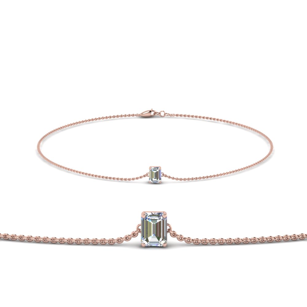 emerald diamond chain bracelet in FDBRC8656EM NL RG