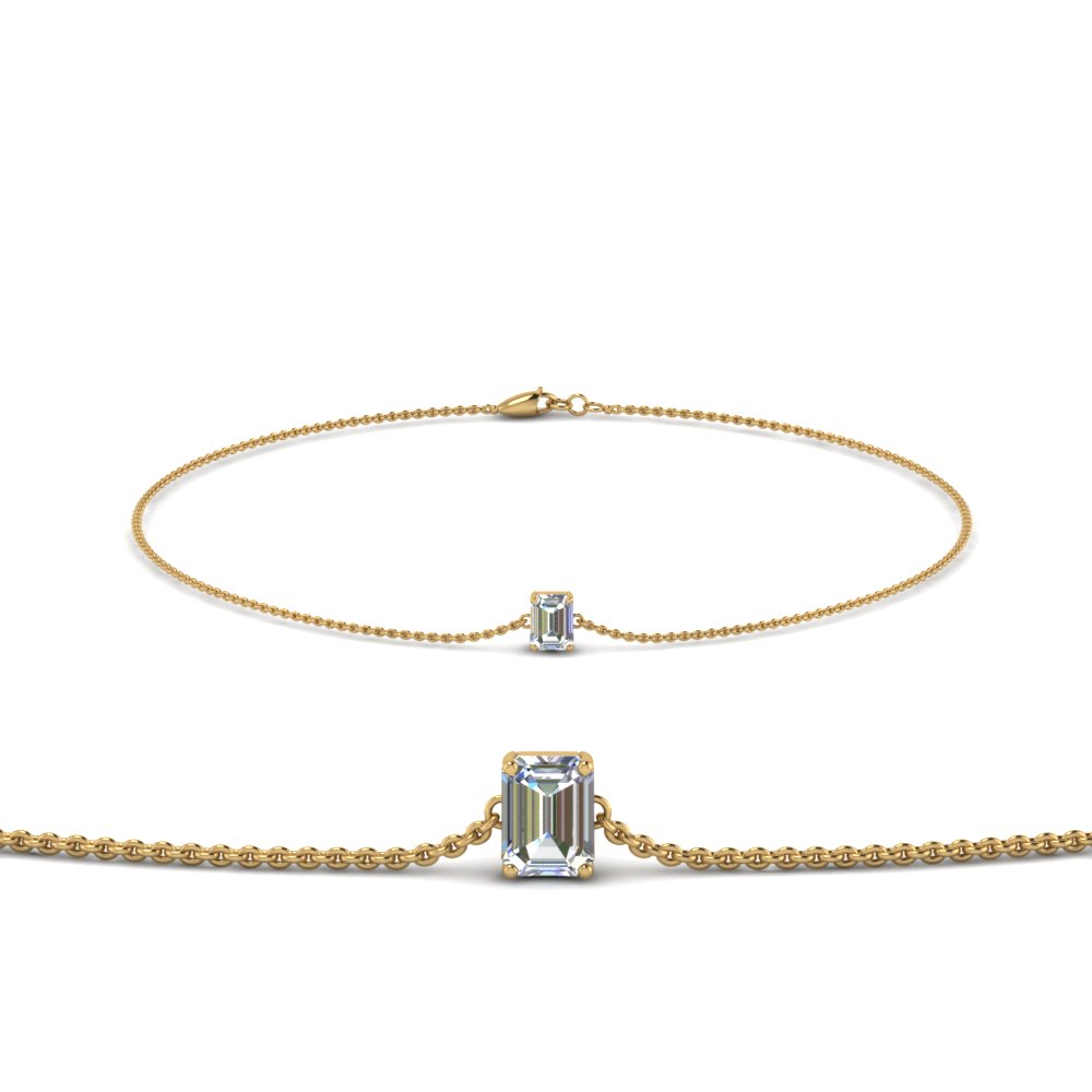 emerald diamond chain bracelet in FDBRC8656EM NL YG