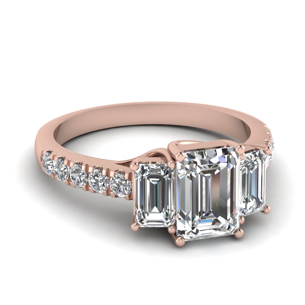 2 carat diamond emerald cut 3 stone engagement ring in FDENR7282EMR NL RG