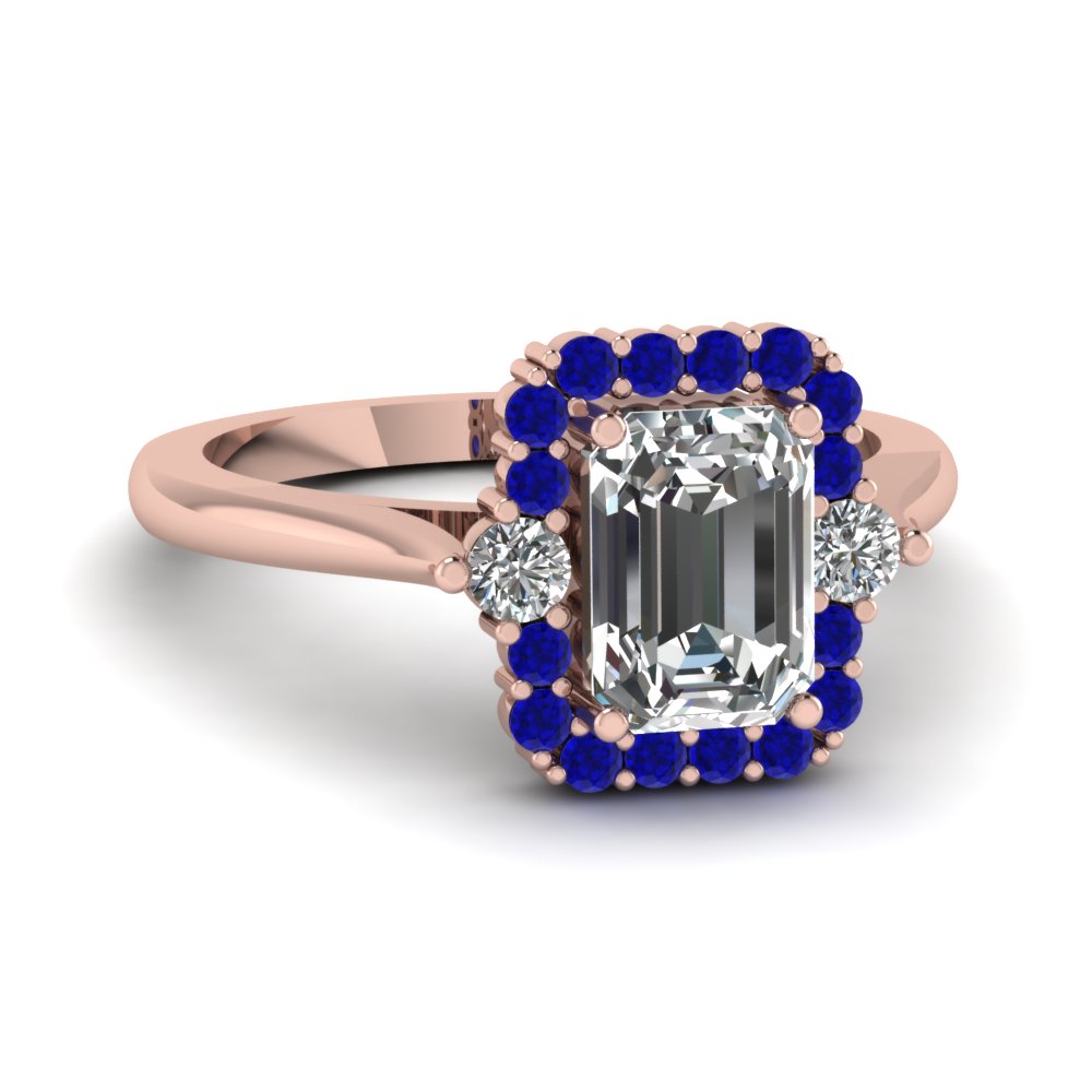 High Set Halo Diamond Engagement Ring