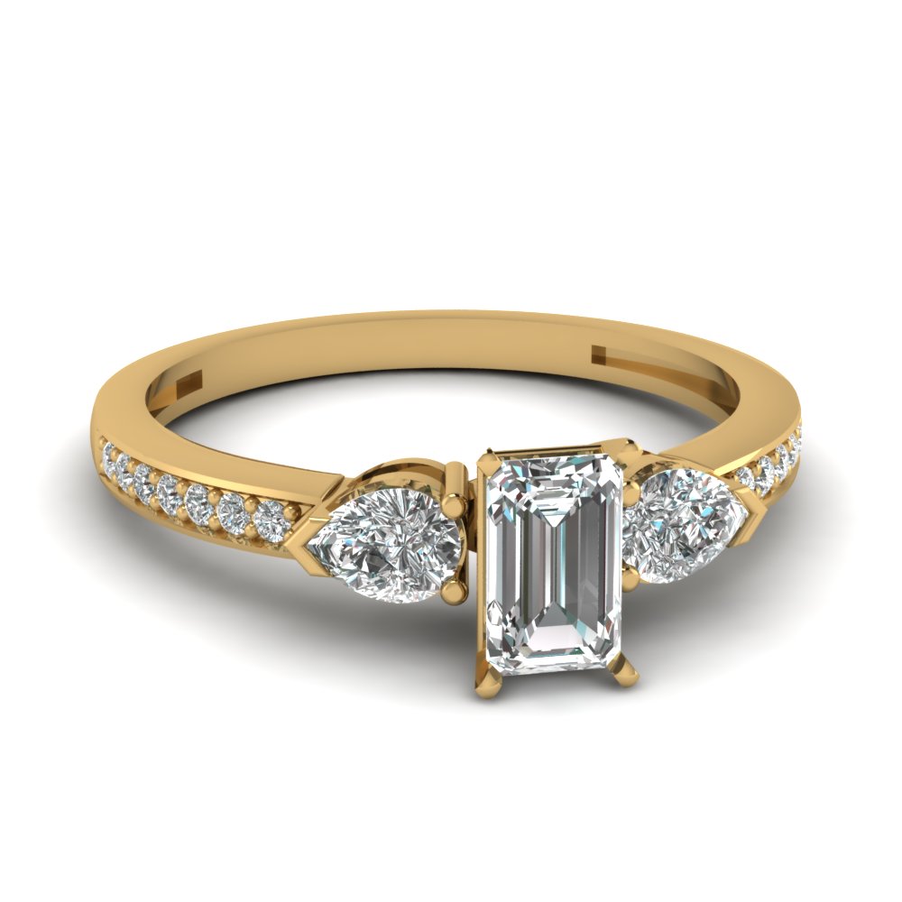 0.50 Ct. Emerald Cut Diamond Women Engagement Ring