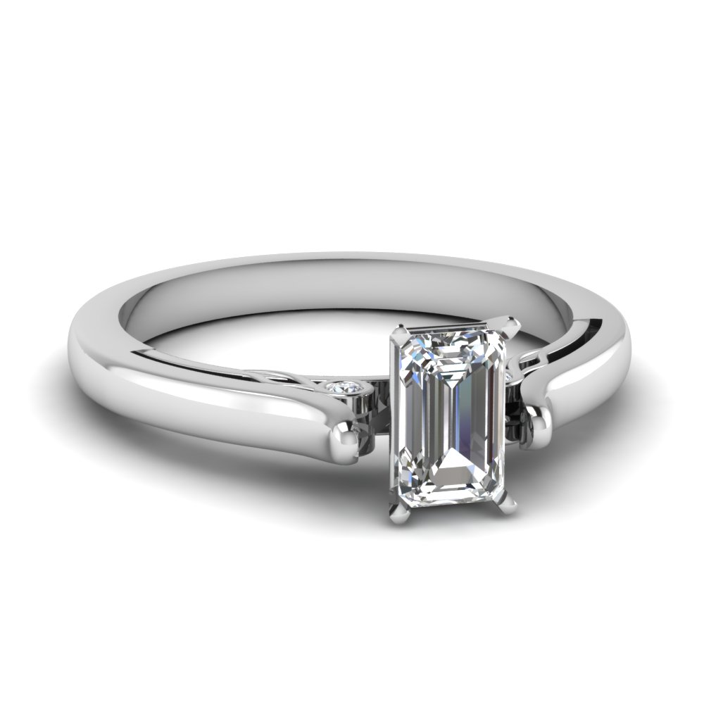 1/2 Ct. Emerald Cut Diamond Ring For Her