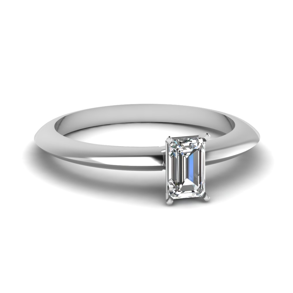 Knife Edge Emerald Cut diamond Engagement Ring In 950 Platinum ...