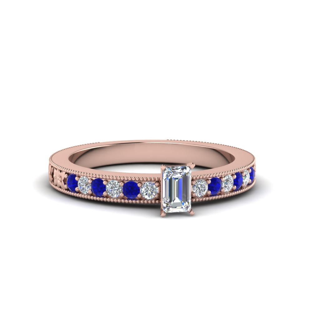 0.75 Ct. Emerald Cut Diamond Engagement Rings