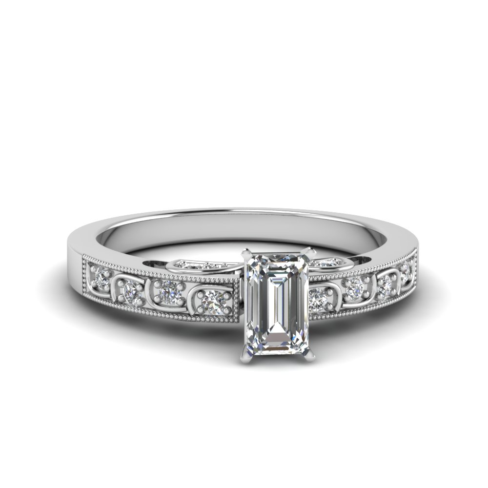 Pave Diamond Ring In 14K White Gold 