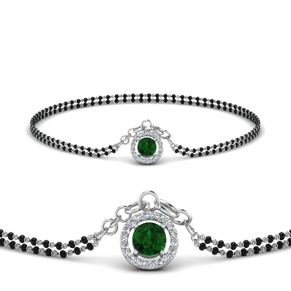 Emerald Halo Mangalsutra Bracelet
