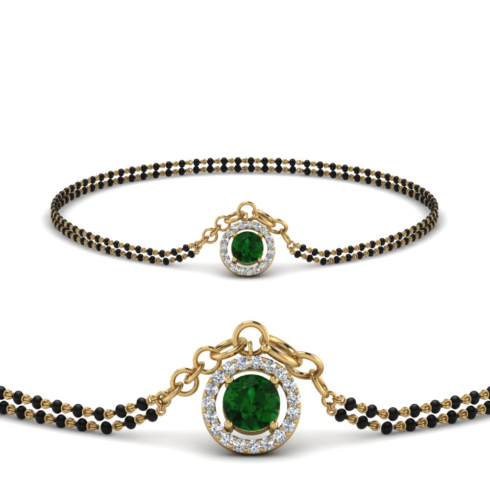 Halo Emerald Mangalsutra Bracelet