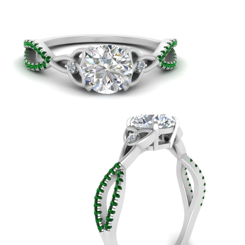 entwined-celtic-round-cut-love-knot-emerald-lab diamond engagement-ring-in-FD65511RORGEMGRANGLE3-NL-WG
