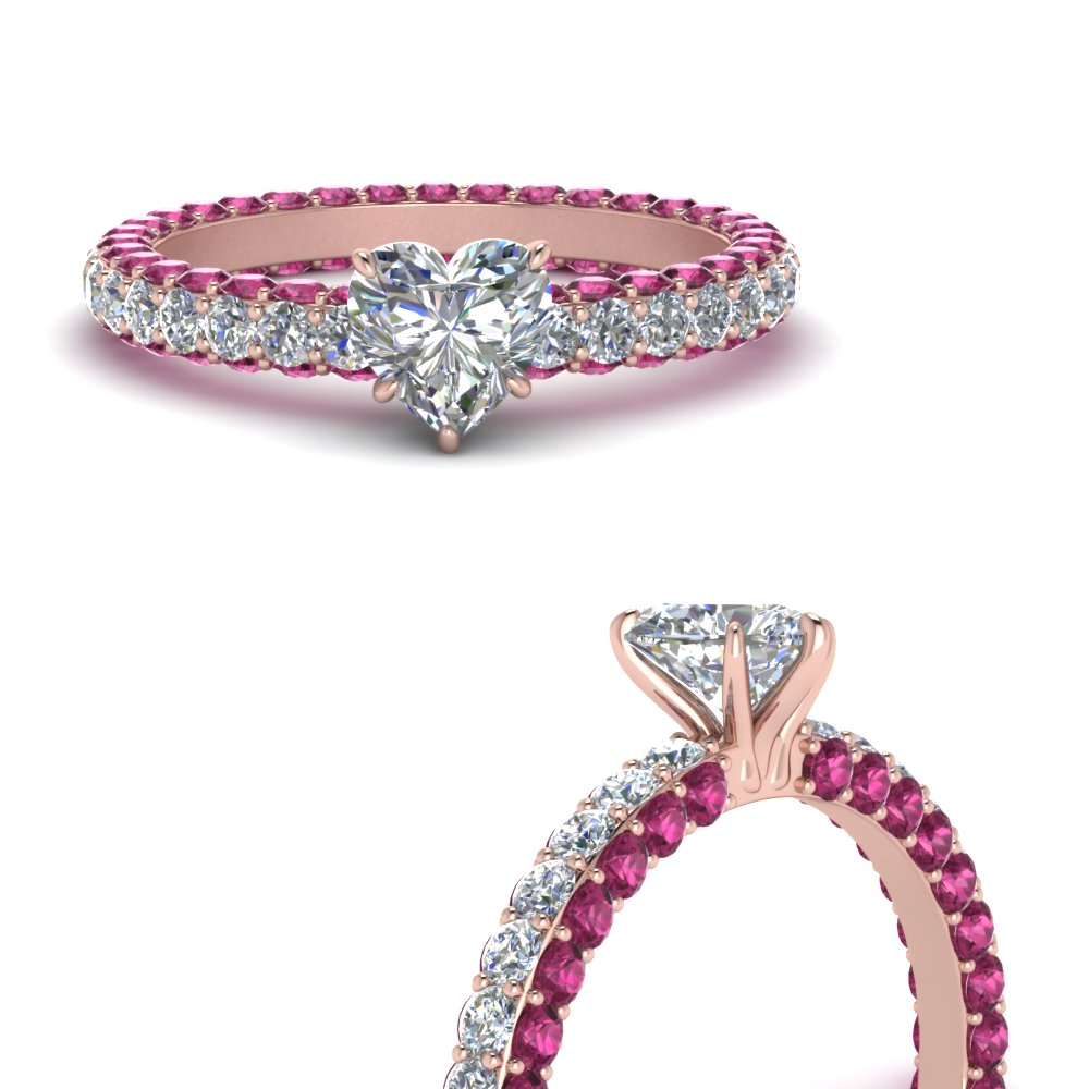 Pink Heart Shaped Diamond Ring
