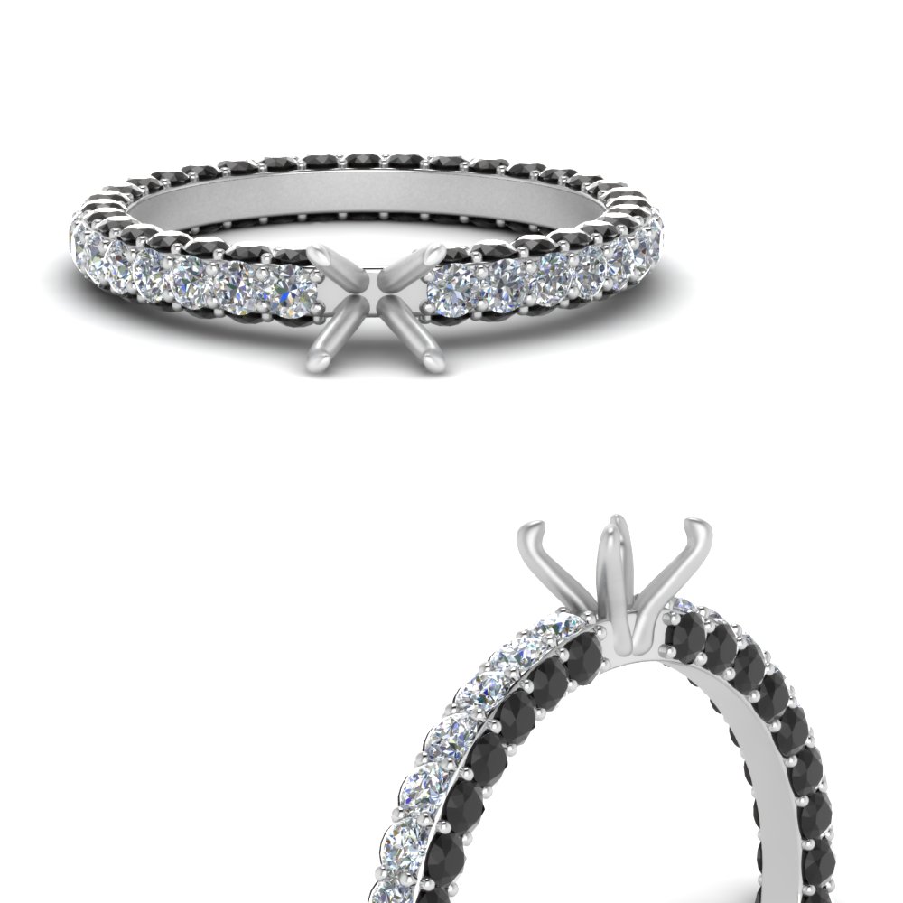 eternity hidden semi mount halo diamond engagement ring in 950 platinum