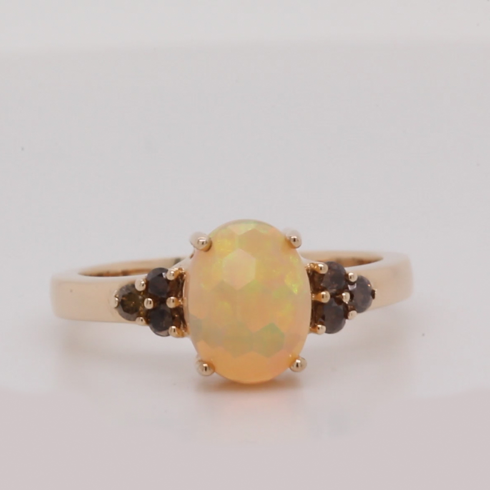 Cluster Opal Engagement Ring