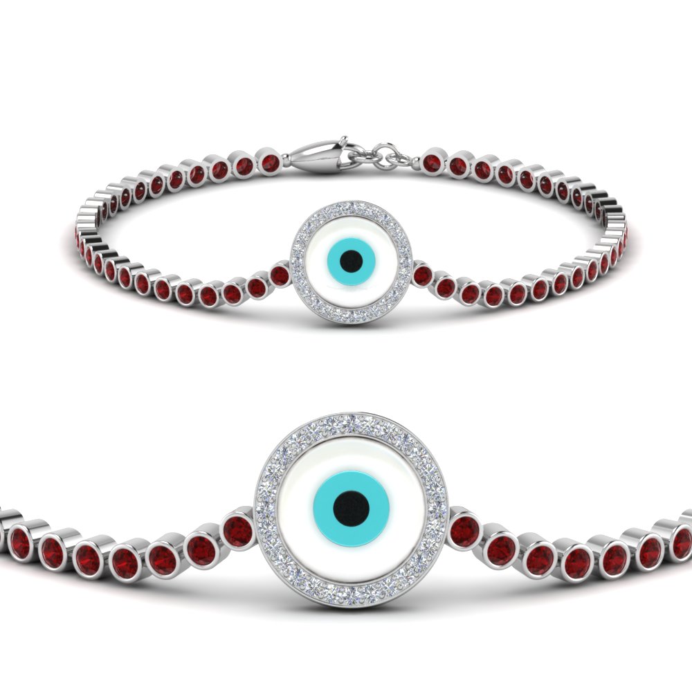Evil Eye Bezel Set Bracelet