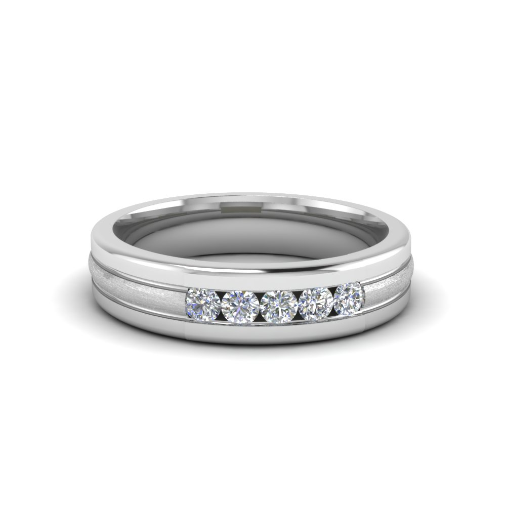 Details about   Princess Cut Diamond 5 Stone Wedding Band For Mens Gold Anniversary Band For Him 