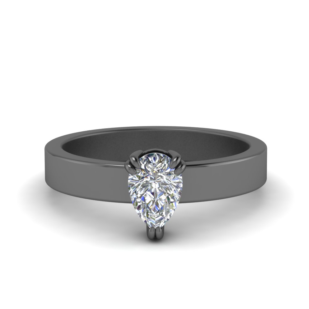 flat solitaire diamond rings