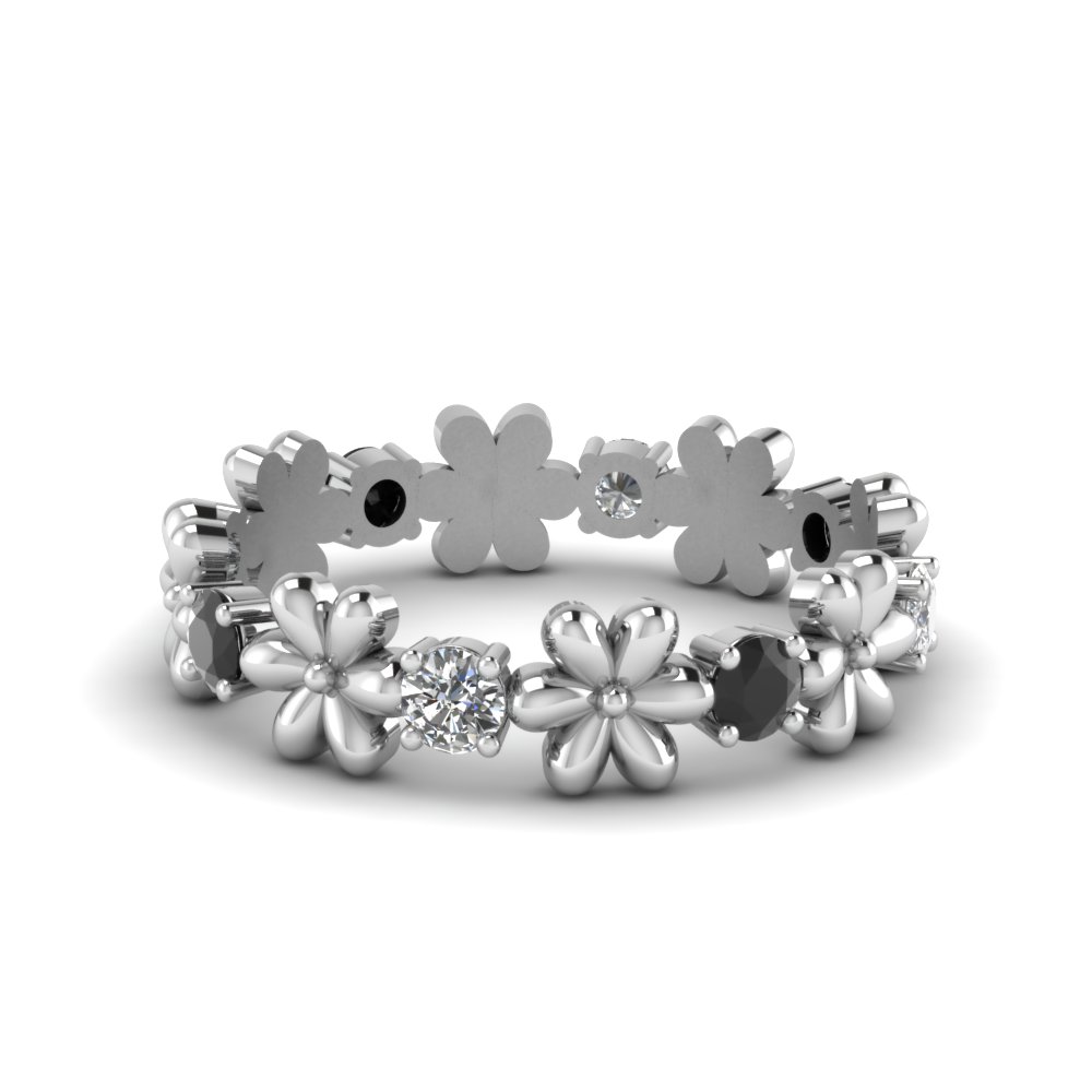 diamond flower band ring