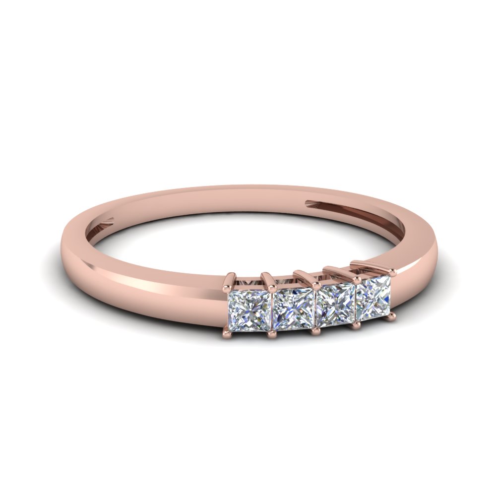 Four Stone Diamond Anniversary Wedding Women Band In 18k Rose Gold Four Stone Diamond Anniversary Wedding Women Band In Fdens3107b Nl Rg