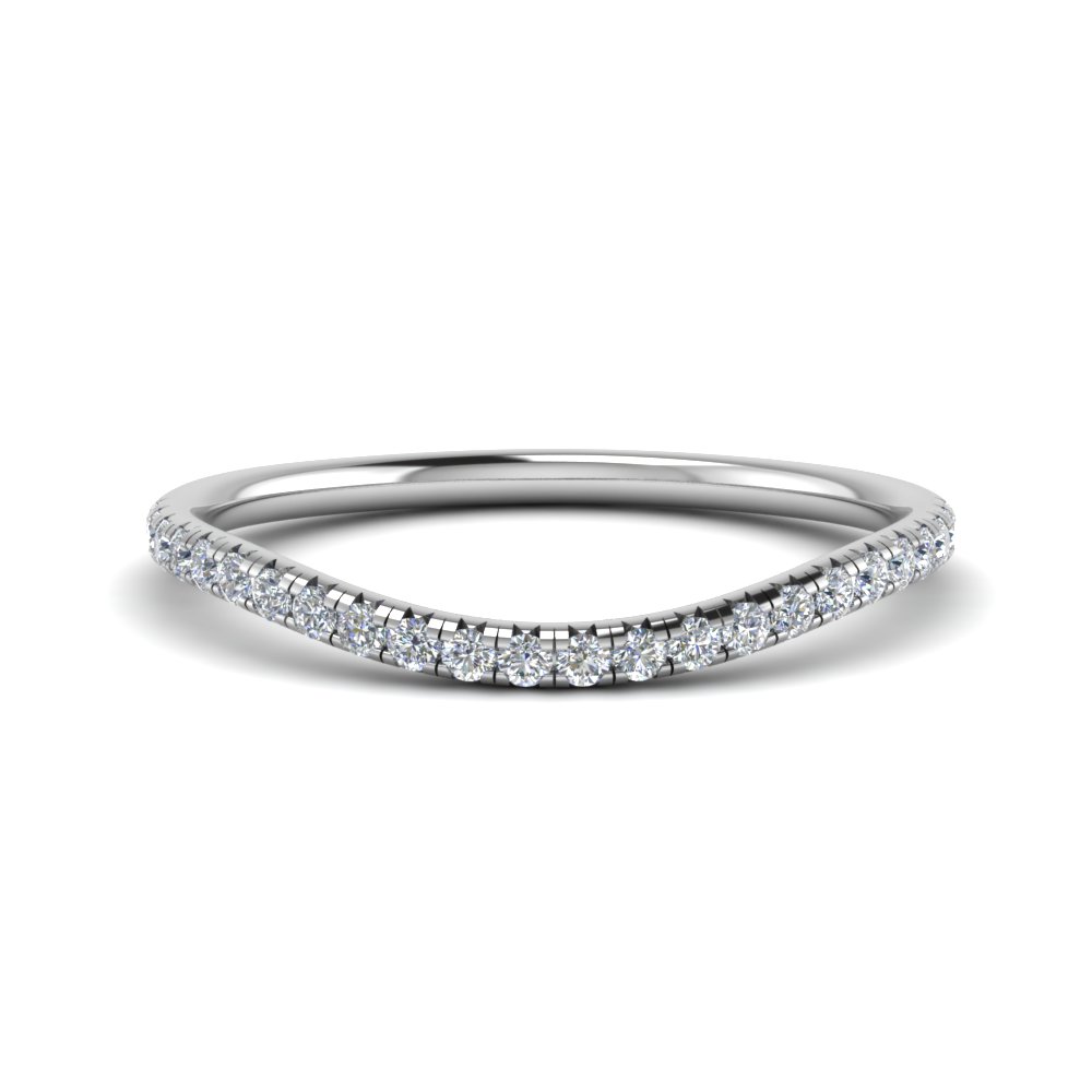 French Pave Contour Wedding Band