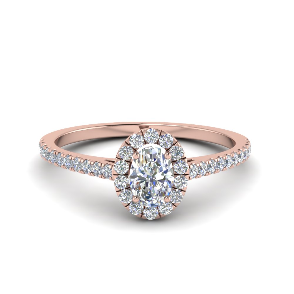 Oval Shape Halo Diamond Ring