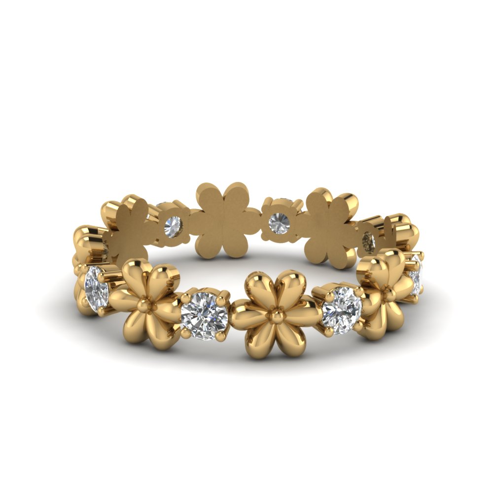 gold flower band ring