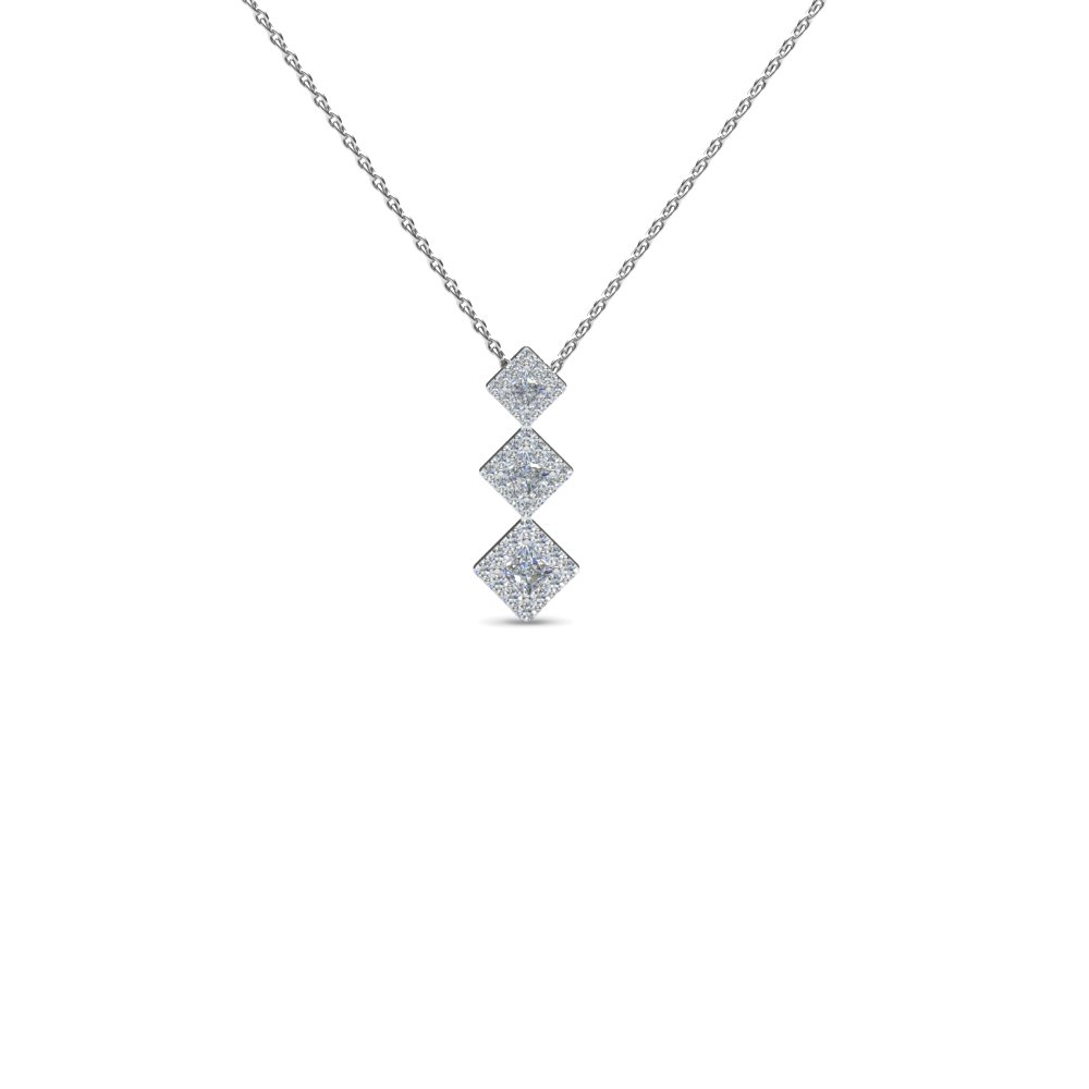 Graduated 3 Princess Cut Pendant