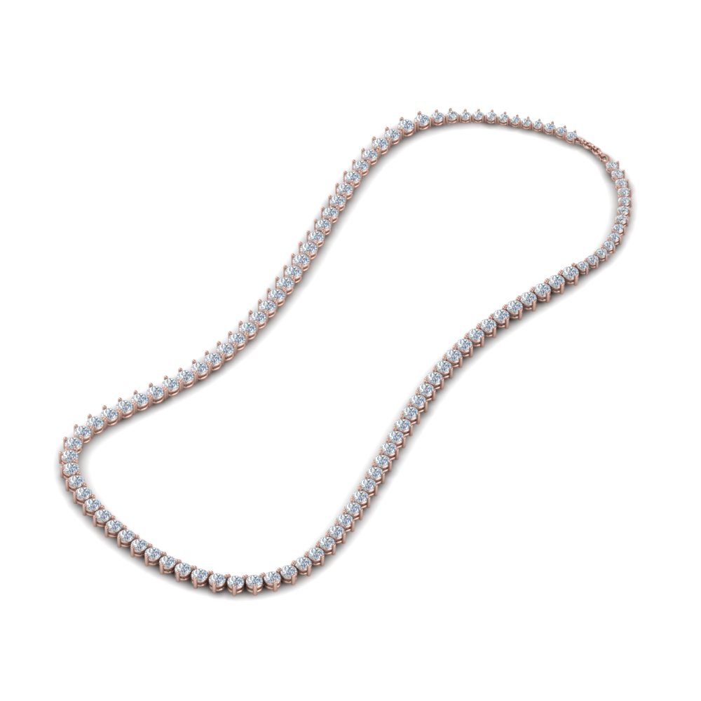 Graduated Diamond Necklace Anniversary Gifts In 14K Rose Gold