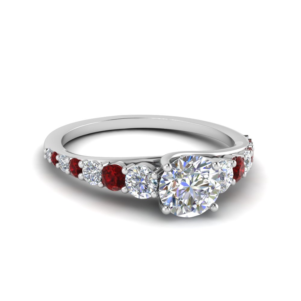 Round Cut Ruby Wedding Ring
