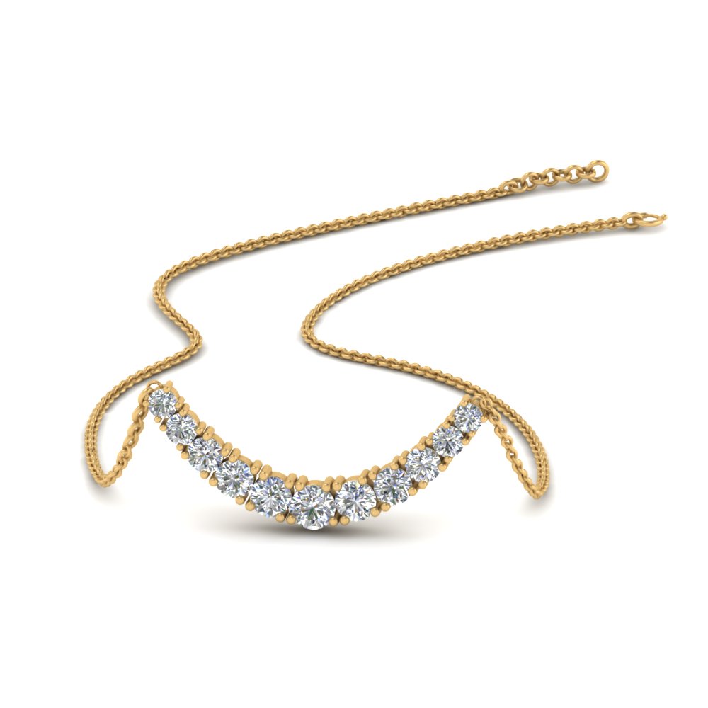 14KT Yellow Gold Diamond Double Smile Necklace - Necklaces - Shop by Style  (ships in 4-6 weeks) - SHOP