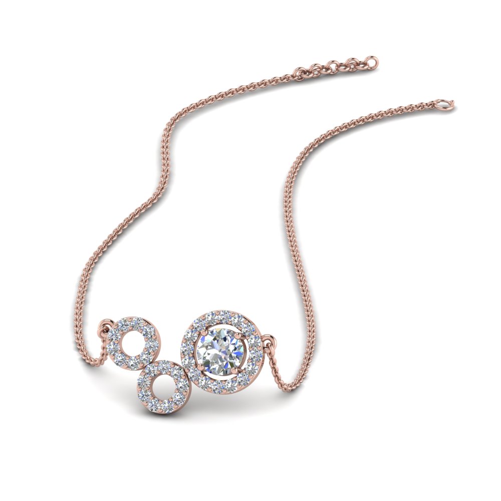 Half circle diamond pendant necklace. Diamond necklace