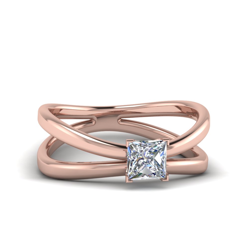 Half Carat Princess Cut Diamond Engagement Rings