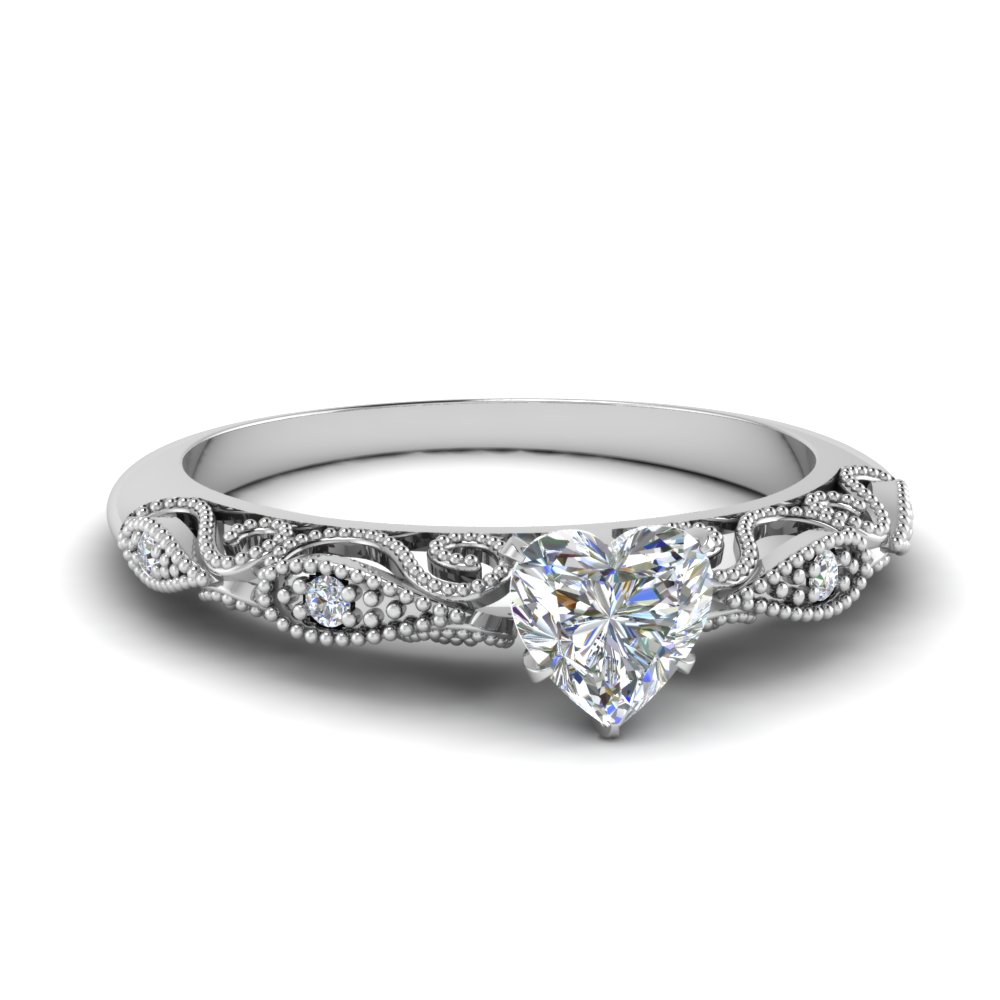 half carat heart shaped diamond ring