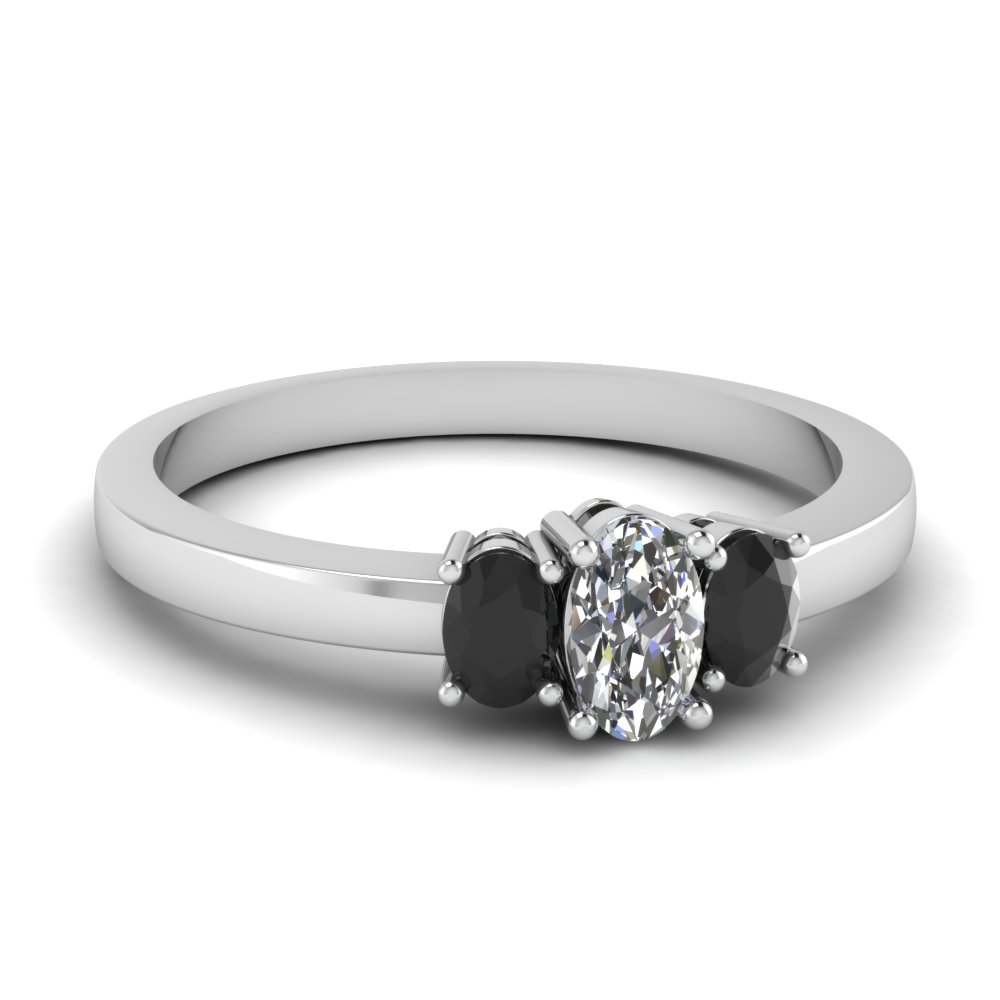 3 stone black diamond ring