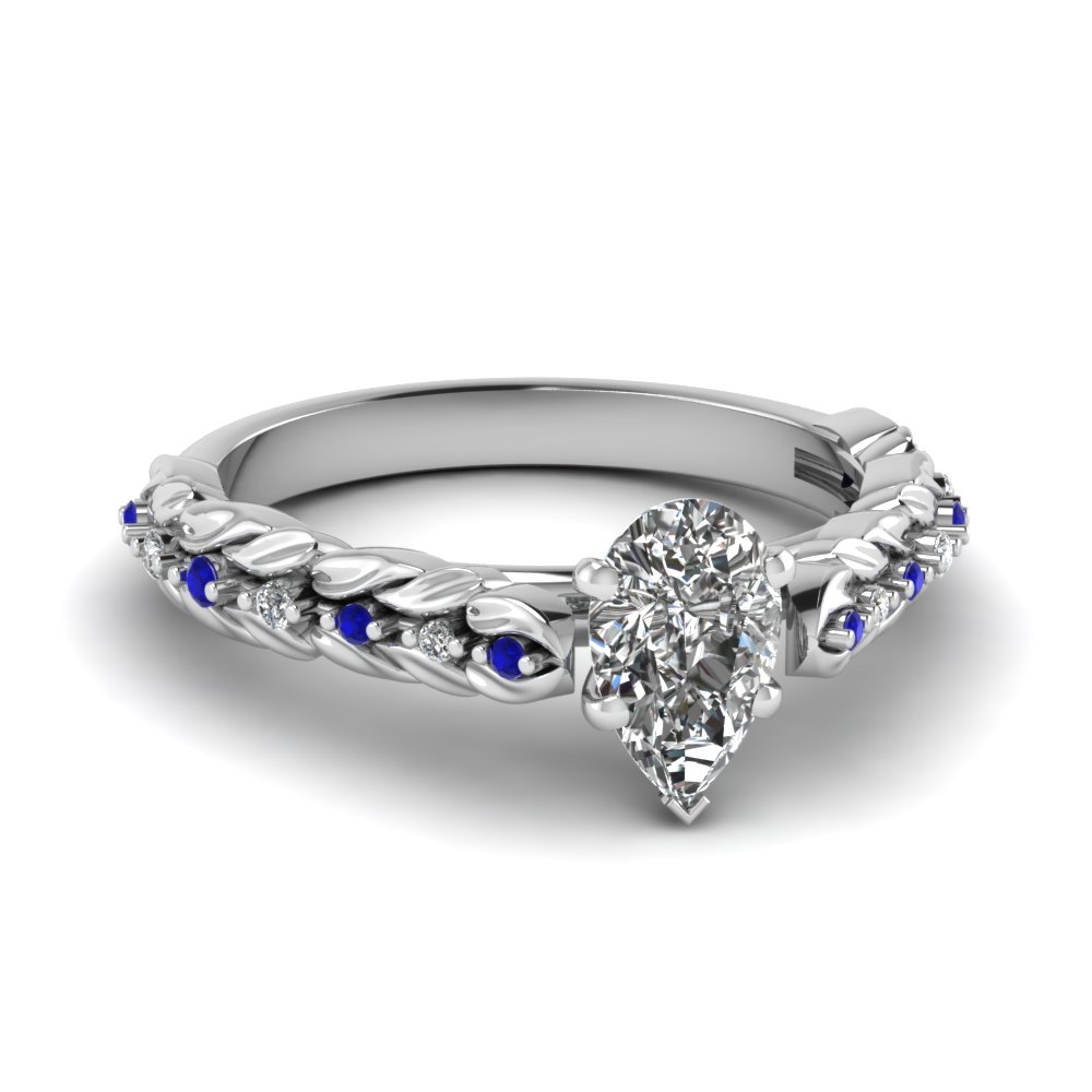 Pear Cut Blue Sapphire Ring