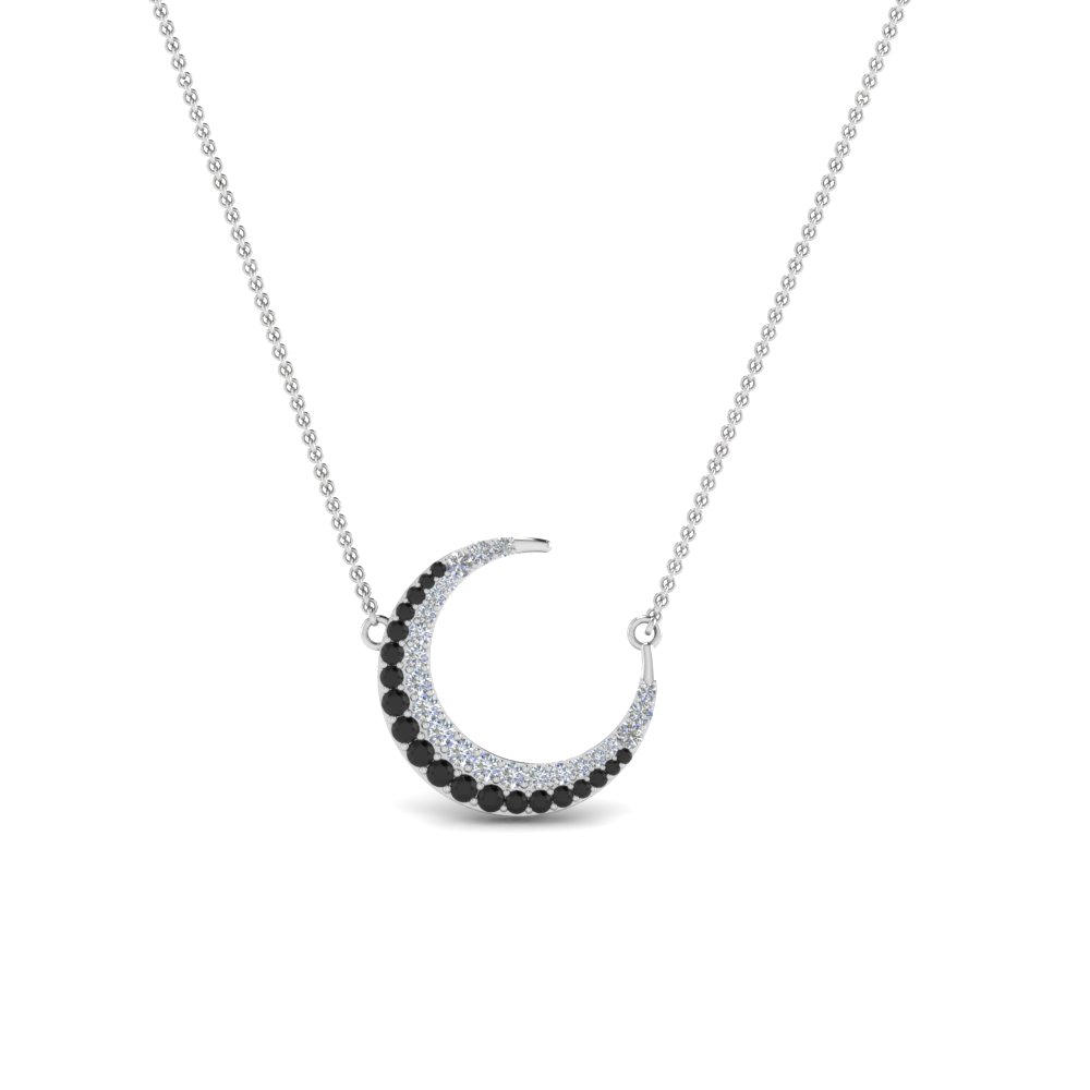 Moon Necklace Pendant With Black 