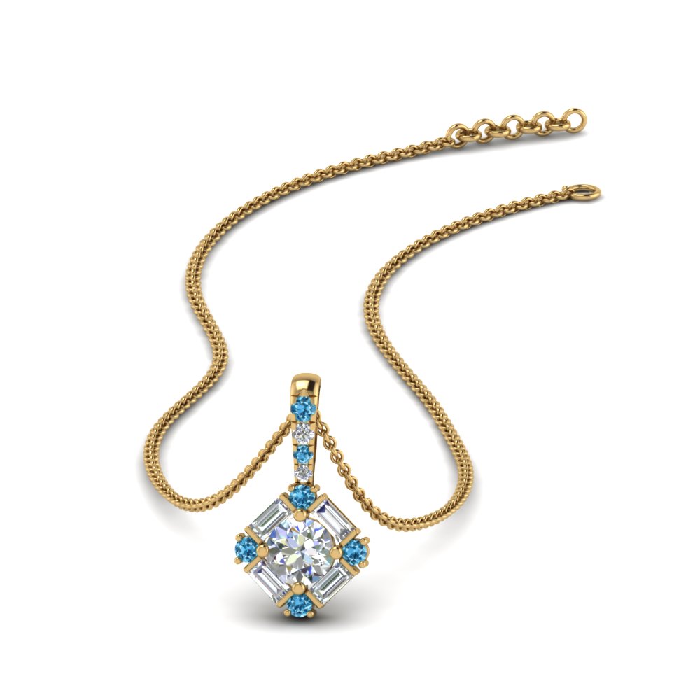 halo baguette diamond pendant-with-blue-topaz-in-FDPD242GICBLTO-NL-YG