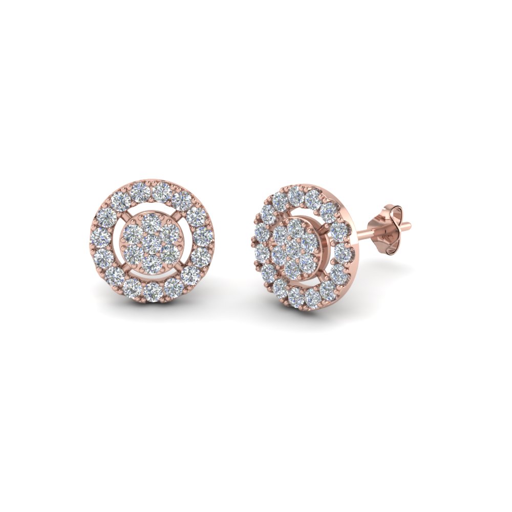 diamond cluster halo earrings