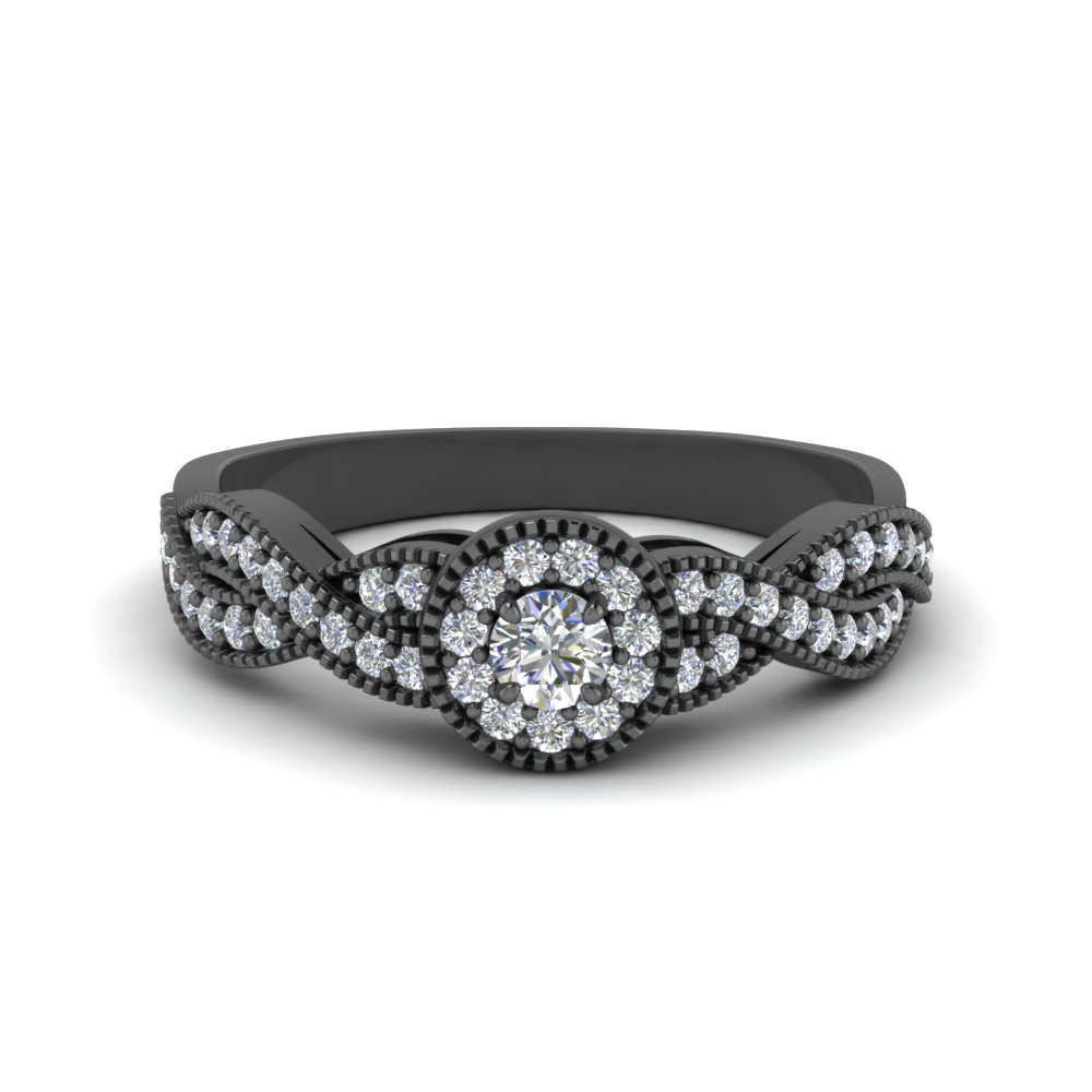 Black Gold Halo Infinity Engagement Ring