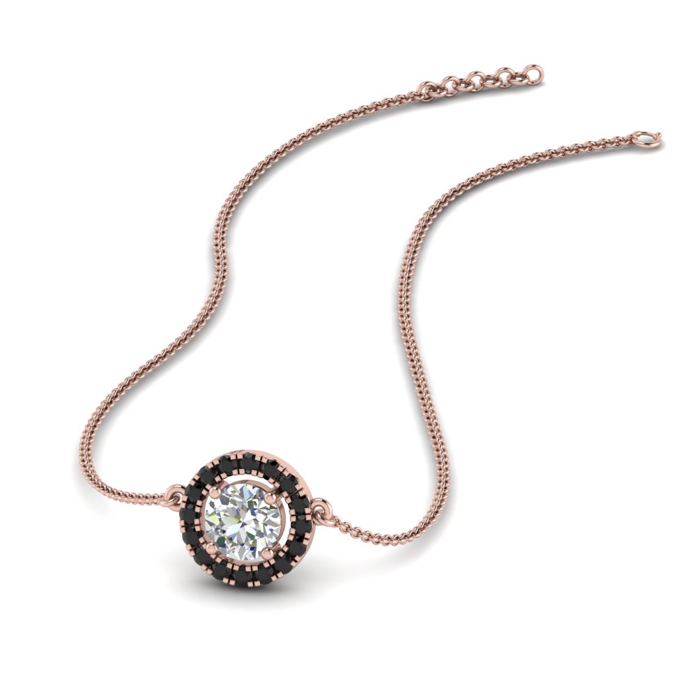 0.50 ct. halo pendant necklace with black diamond in FDPD8963GBLACK NL RG
