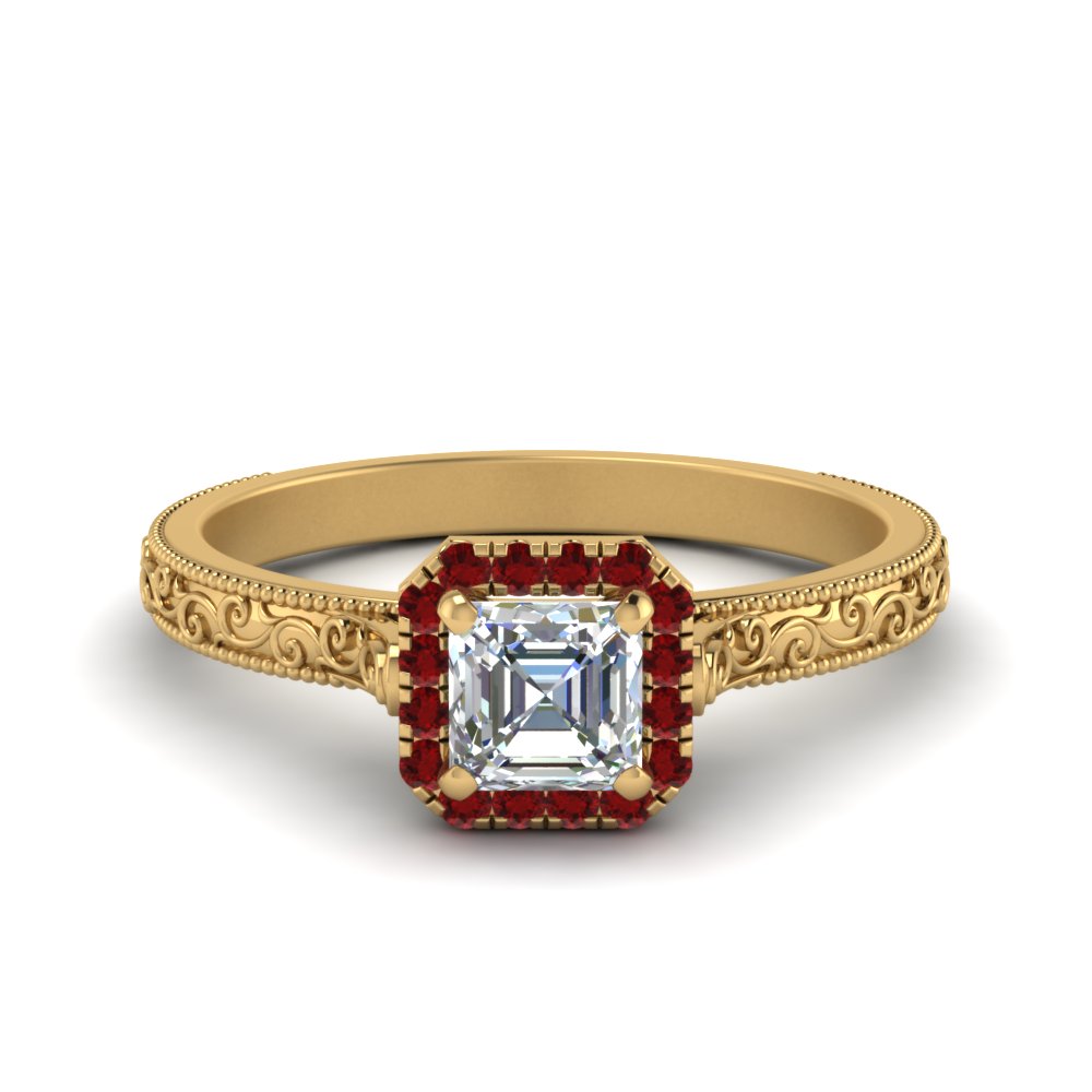 Buy GIA Unheated 3 Ctw Red Ruby & VVS Diamond Ring Platinum 18K Yellow Gold Asscher  Cut Online in India - Etsy